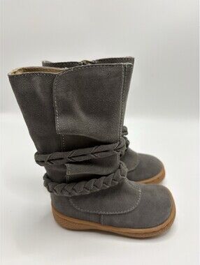 Livie & Luca Girls Toddler Calliope Gray Classic Sz 4 Suede Leather Boots